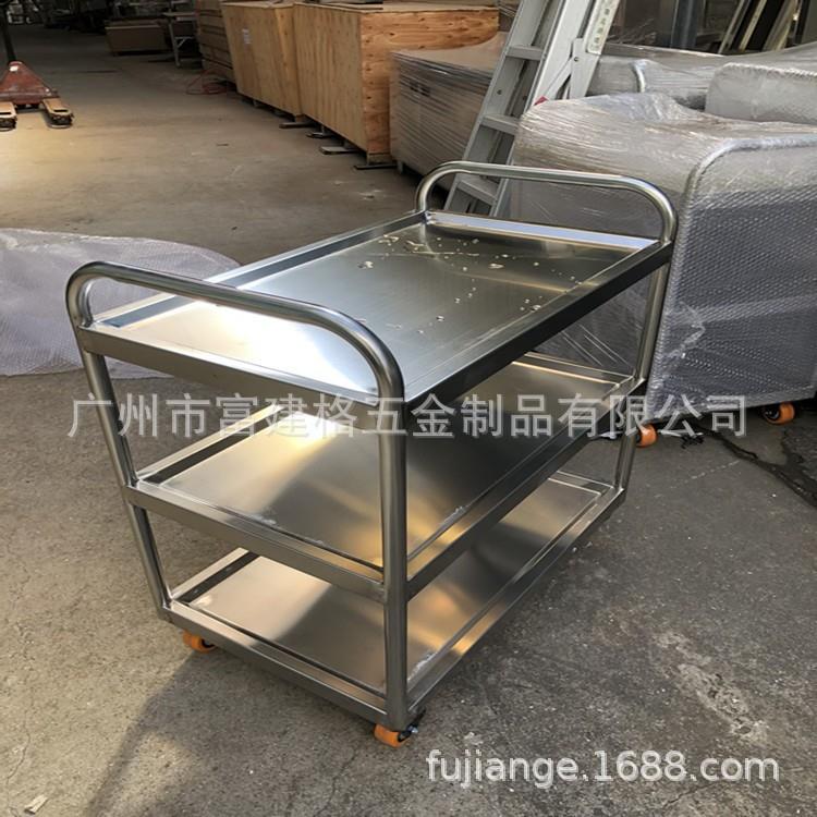 两层不锈钢小推车实验室车间仪器推车201不锈钢广州工程加强加厚