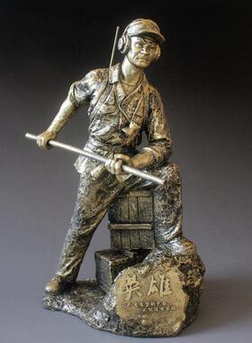 创意抗美援朝长津湖志愿军英雄人物雕像办公室桌面装饰小摆件包邮