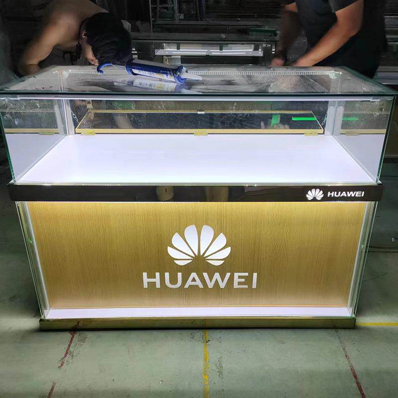 新款手机柜台展示柜玻璃展示陈列柜手机柜透明落地超市商场数码城