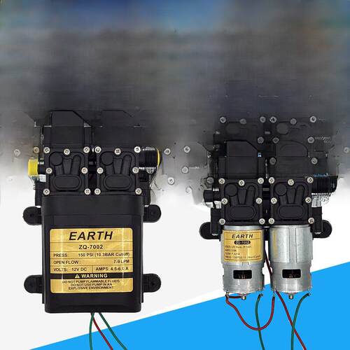 双核泵隔膜泵大流量EARTH12V农用电动喷雾器水泵智能高压自吸泵