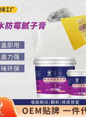 巧美丽防水防霉补墙膏墙面修补白色防水腻子批墙腻子膏家用大桶装