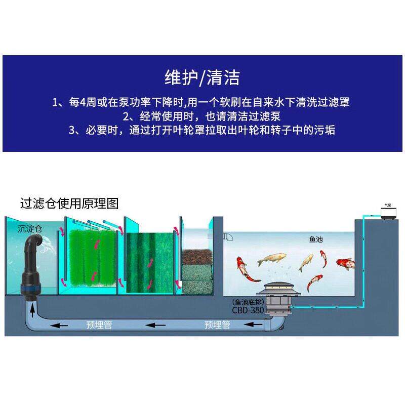 森泵森烟斗泵鲤鱼斗池专用水泵循环过滤泵锦变频潜水泵户外庭院烟