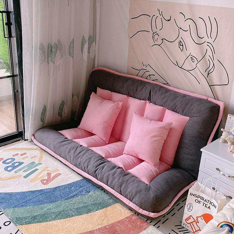 懒人沙发可躺可躺卧双人榻榻米卧室可爱折叠两用躺椅阳台沙发床睡