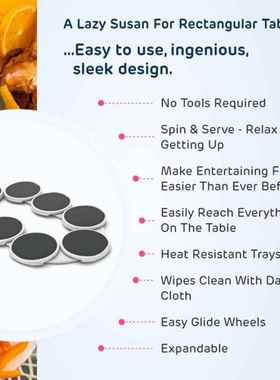 爆款旋i转餐盘LazySuso240612anRevlton餐桌桌面u旋转置物架