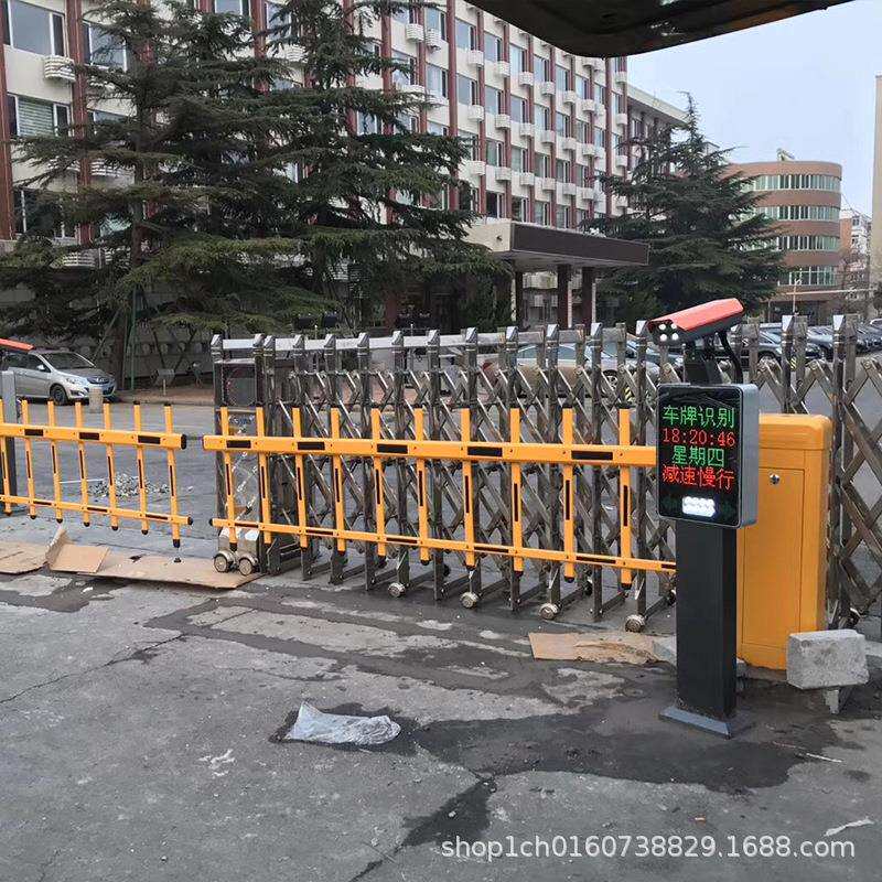 小区地下停车场单杆栅栏车牌识别门禁道闸 双摄像头双向进出