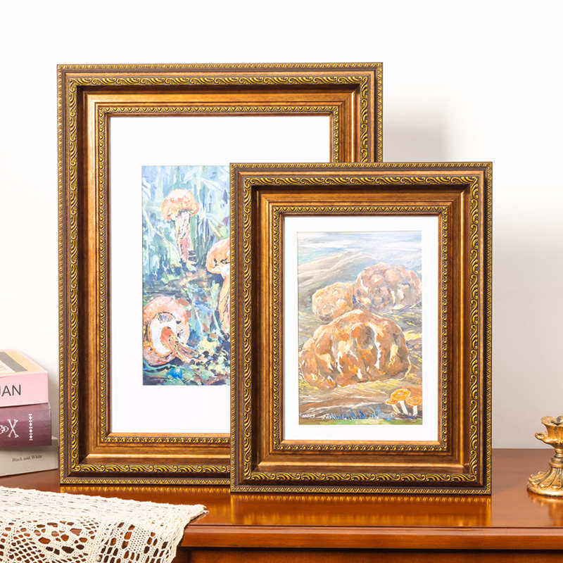 美式复古大画框空框装裱16 20寸4开8K相框挂墙A4a3油画框架批发