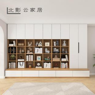4I去客书厅化房书柜整墙一体到URS置顶书橱木六门定实制物柜现代