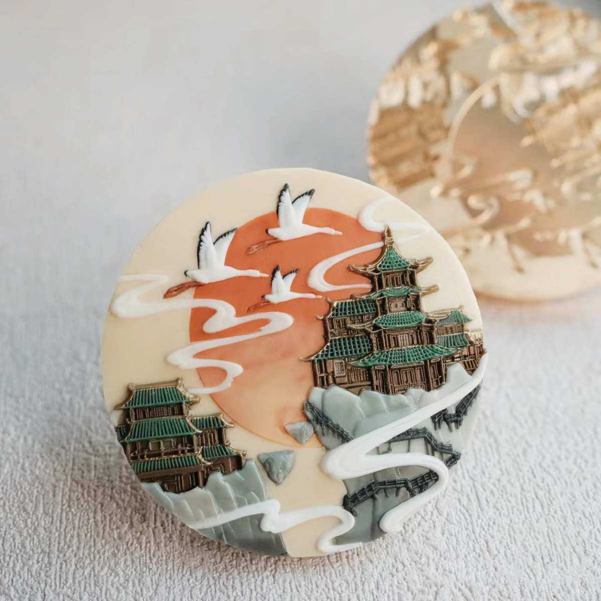 火漆印章章头小狗荷花浮雕5D章头多层精雕铜头手账DIY请柬信封口