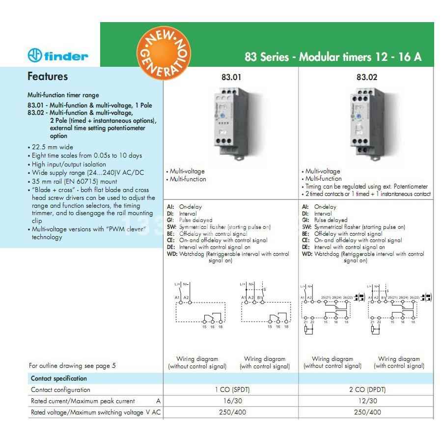 现货83.02全新原装finder芬德83.02.0.240.0000 时间继电器替换87