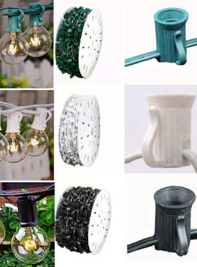 大量批发Stp-1零件C7C9户外庭院节日装饰E12 E17灯头美规灯串线材