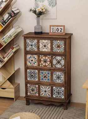 【3907人】客厅色斗柜经济型储物柜家用简易床头柜实木美by