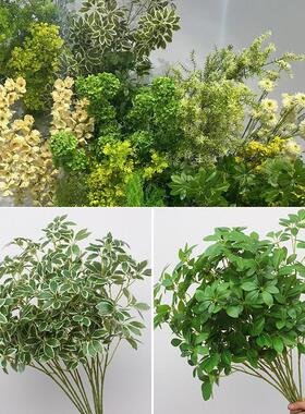 彷真叶婚庆森系绿植鸭掌木绿植婚礼现场布置造景手感叶小榕枝景观