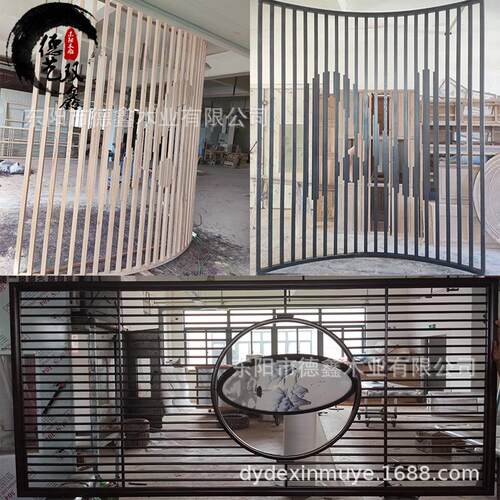 新款直销新中式屏风隔断客厅实木花格入户遮挡玄关日式格栅简约现