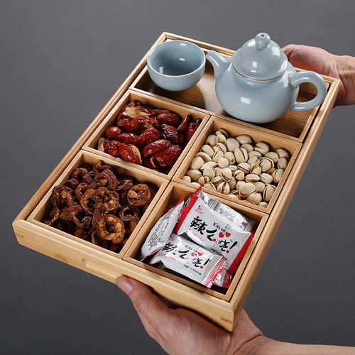 海茶家用泡小托盘客厅简约奉茶杯盘日式干茶收纳盒竹制茶盘台茶具