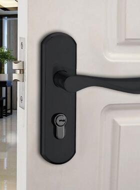 室内卧室黑色单舌门锁简约大方卫生间房间简约房门锁具孔距F140