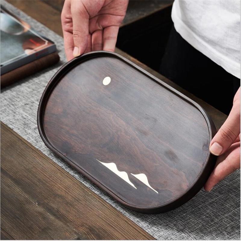 泡茶盘黑檀干实木壶简约家用整块长承方席面茶室MWZ小茶台茶海托