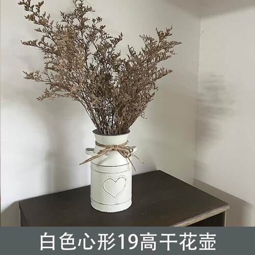 复古花桶心形铁桶干花鲜花店装饰花盆插花容器铁艺花筒花艺