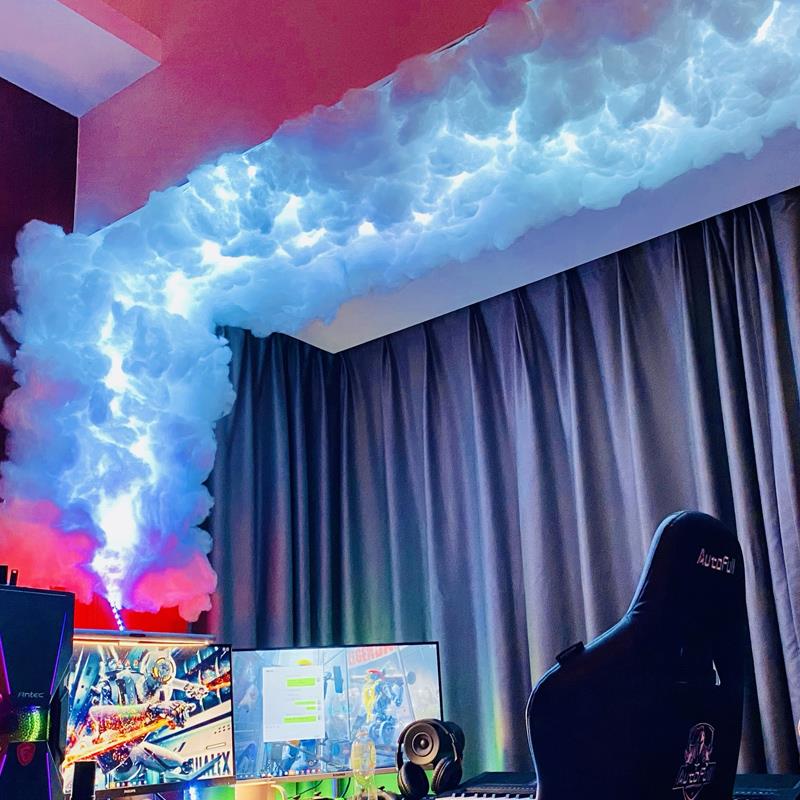 雷云灯闪电云朵灯带剧本杀效棉花打雷电乌云艺术diy电竞房氛围灯