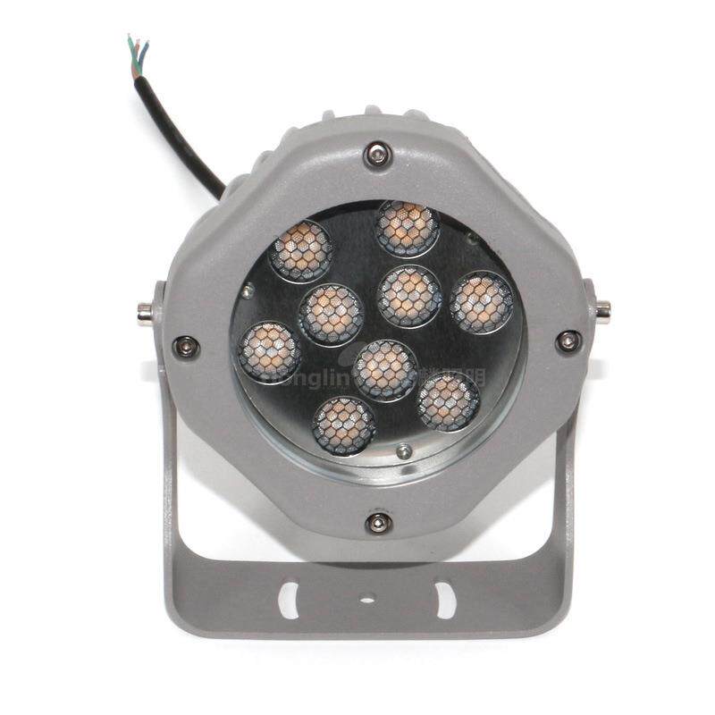 园林广场户外防水圆形地插投光灯大功率LED9W12W18W24W36W单色RGB