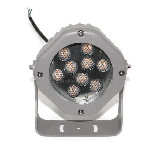 园林广场户外防水圆形地插投光灯大功率LED9W12W18W24W36W单色RGB
