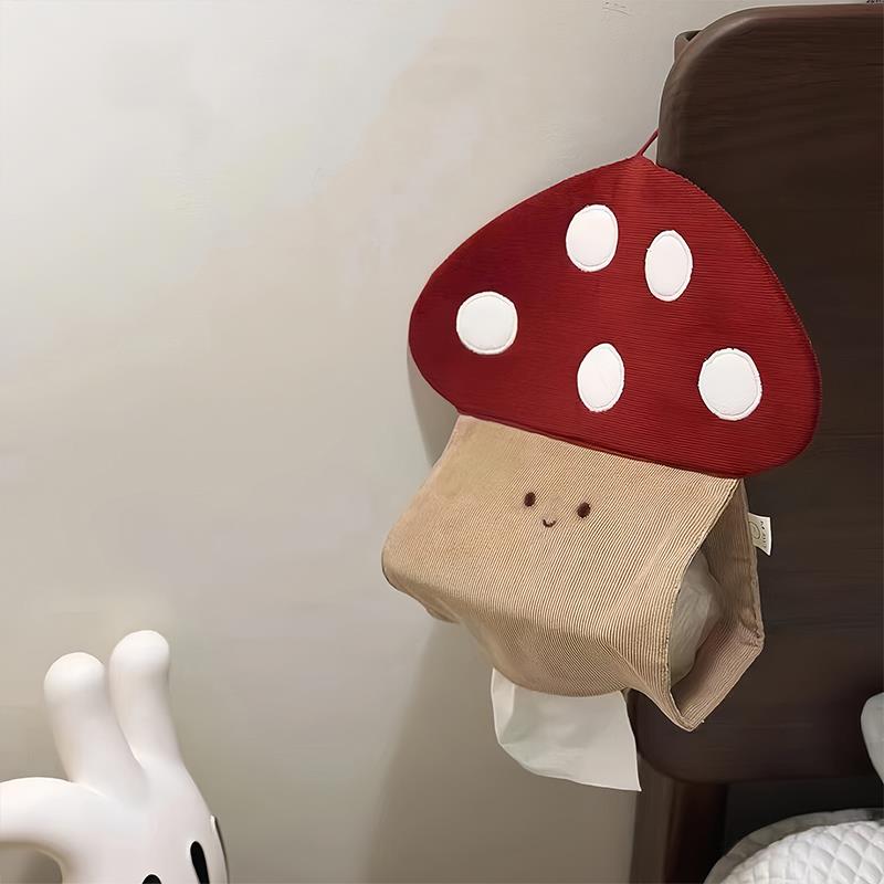 【幸福好物】蘑菇卫生纸盒壁挂式纸巾挂袋卧室化妆室客厅可爱纸巾