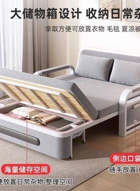沙发床两用折叠沙发床客厅功能缩床伸网沙红款可拆洗多YVX发床卧