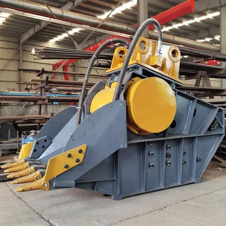 功能挖掘机破碎斗山岩石碎料鄂粉多碎斗移动式岩石破IZB矿碎斗