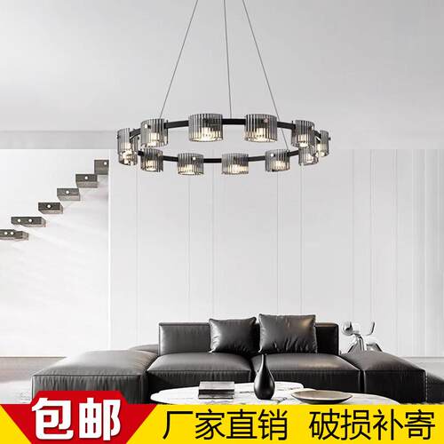 意式极简客厅吊灯北欧高端设计感艺术玻璃现代简约餐厅卧室LED灯
