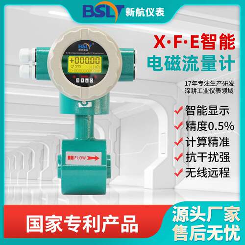电磁流量计工业智能一体式流量计DN50/100可定制耐酸碱传感器