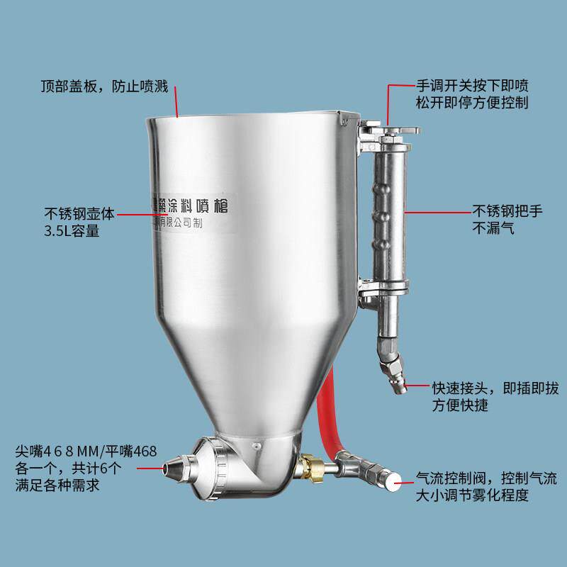 硅藻泥工真石漆喷枪硅泥专用喷壶藻喷涂漆腻子具弹内9511外涂料墙