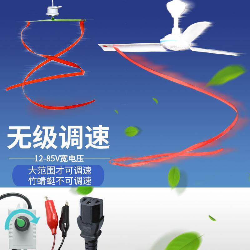 赶苍蝇神器地摊电瓶车电源低压吊扇直流12V伏24V48V60V迷你72v64