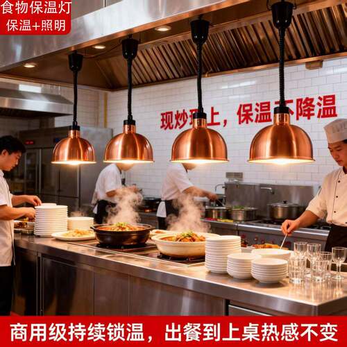 自助餐食物保温灯商用单头挂式保温灯餐饮伸缩烤肉灯食品加热吊灯