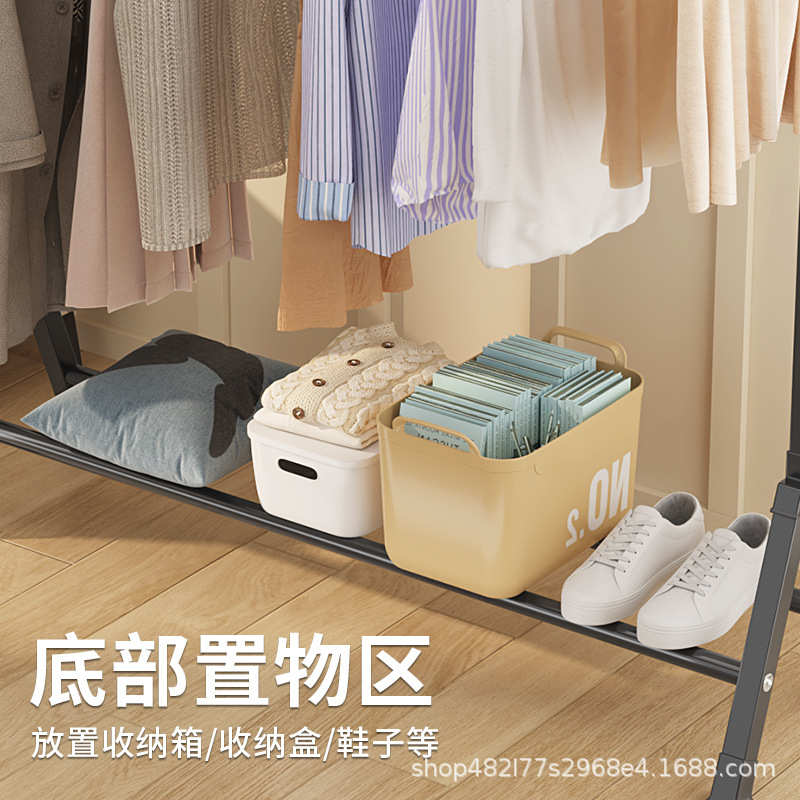 简易室内宿舍晾衣杆衣帽架子晾衣架落地家用卧室挂衣架晒被子架子