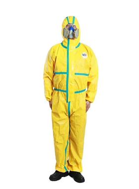 级轻防化服力强T护90耐DHN酸碱C型加厚防护服黄色贴胶连体服
