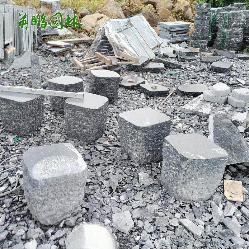 造型黑山石定制设计打造别墅庭院花园静雅舒适福州园林景观黑石