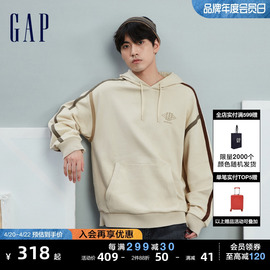 gap男装春秋logo宽松舒适潮流，运动风连帽衫高级休闲卫衣837443