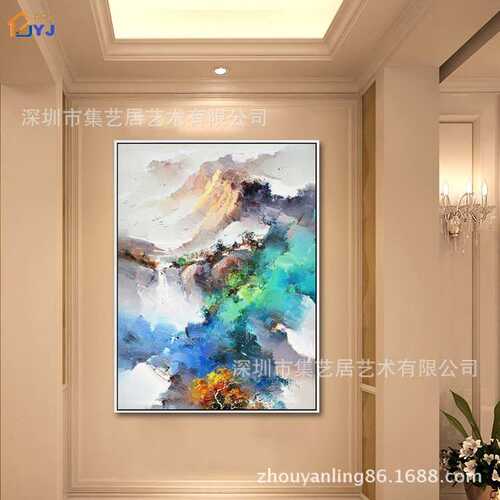 批发供应赵无极酒店别墅会所样板房挂画纯手工油画新中式装饰画