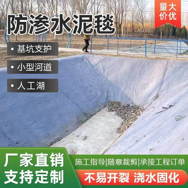 水泥毯河道鱼沟护坡水泥毯浇水固化铺路防渗水泥毯