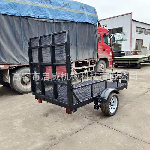 牵引式高栏1吨单轴网格拖车农用热镀锌拖车搬货运输工具车