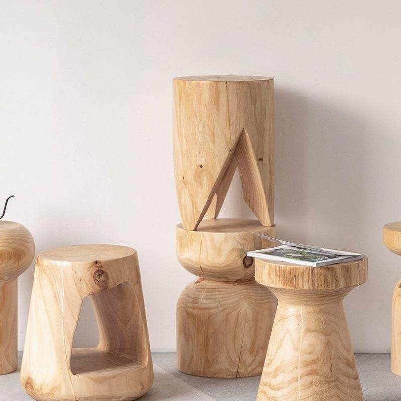 原木木墩茶几民宿酒师店创意木新中计式客厅-35实边几设几何根雕