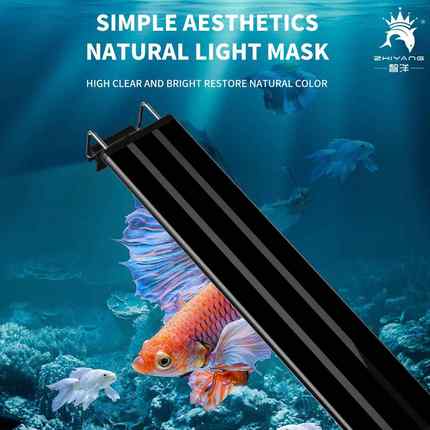 小鱼缸灯跨境LED灯架草缸 欧美英规水族照明灯亚马逊四排可变色灯