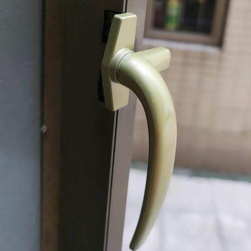 50型铝合金加厚实心平开窗户把手断桥铝推拉门窗7字执手单点锁扣