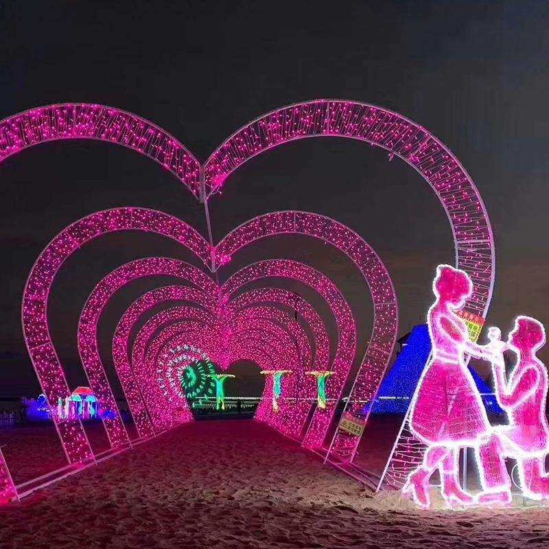 灯展灯光节拱门造型灯网红打卡爱心创意灯灯带灯串户外装饰景观灯