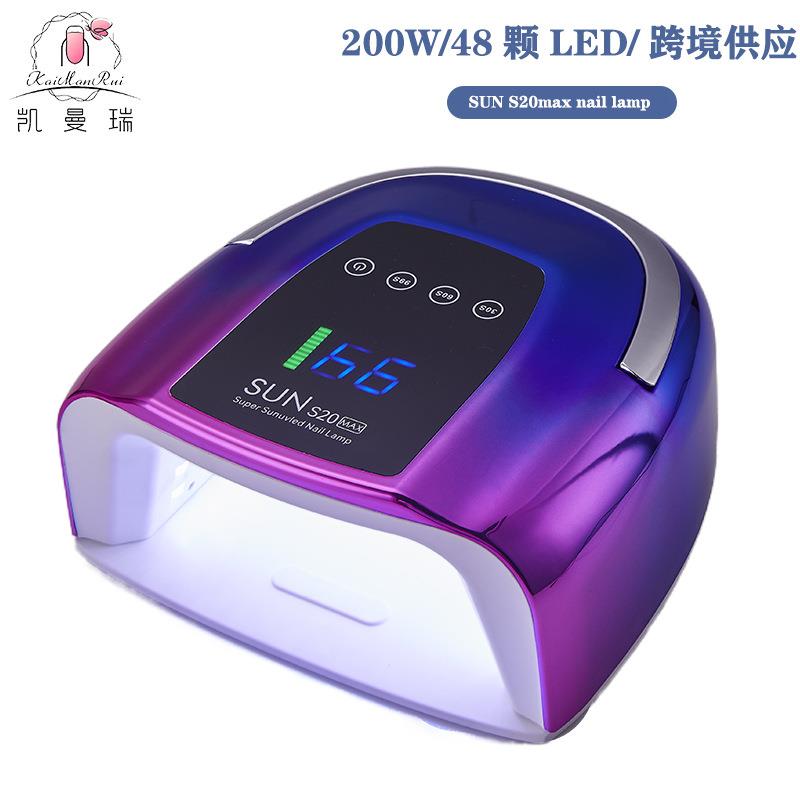 美甲灯200W大功率美甲光疗灯UV速干指甲烤胶光疗灯液晶显示美甲机