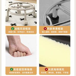 小凳子滑矮凳带万向轮学步凳子家用懒人轮轮美红792缝小椅子网滑