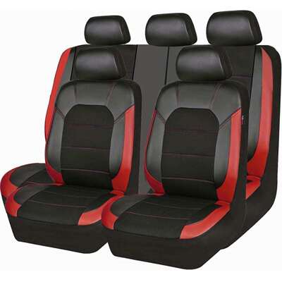 跨境电商汽车座椅套座垫TEMU EBAY AMAZON通用尺寸皮拼三明治五座