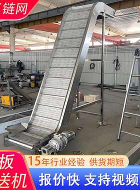 不锈链板提升升机耐高温升爬坡输提送钢机食品清洗加工DFA链板提