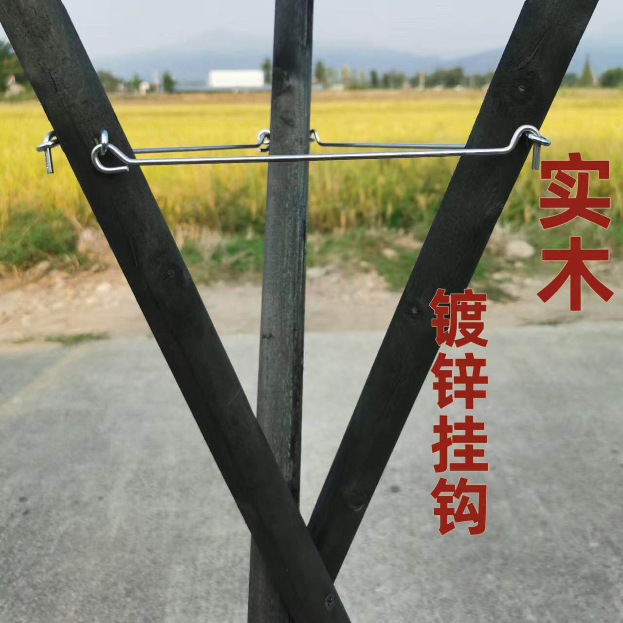 100个铁扣开业三脚架花架开张花篮支架实木黑色三角架插花架子