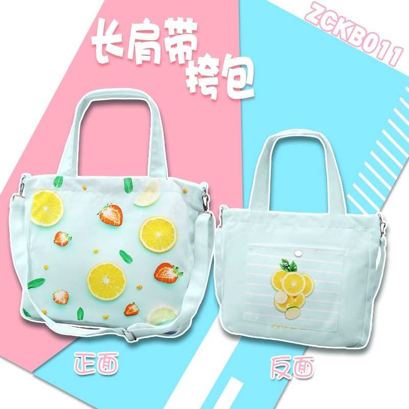 购物袋休闲帆布学生袋帆布包卡通小清新书包新款包印花单肩女动漫