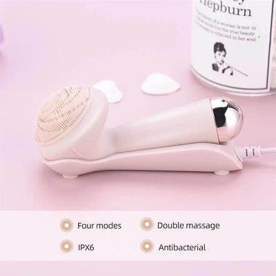 Electric Silicone Facial Brush Cleaner Vibration Roller Mass